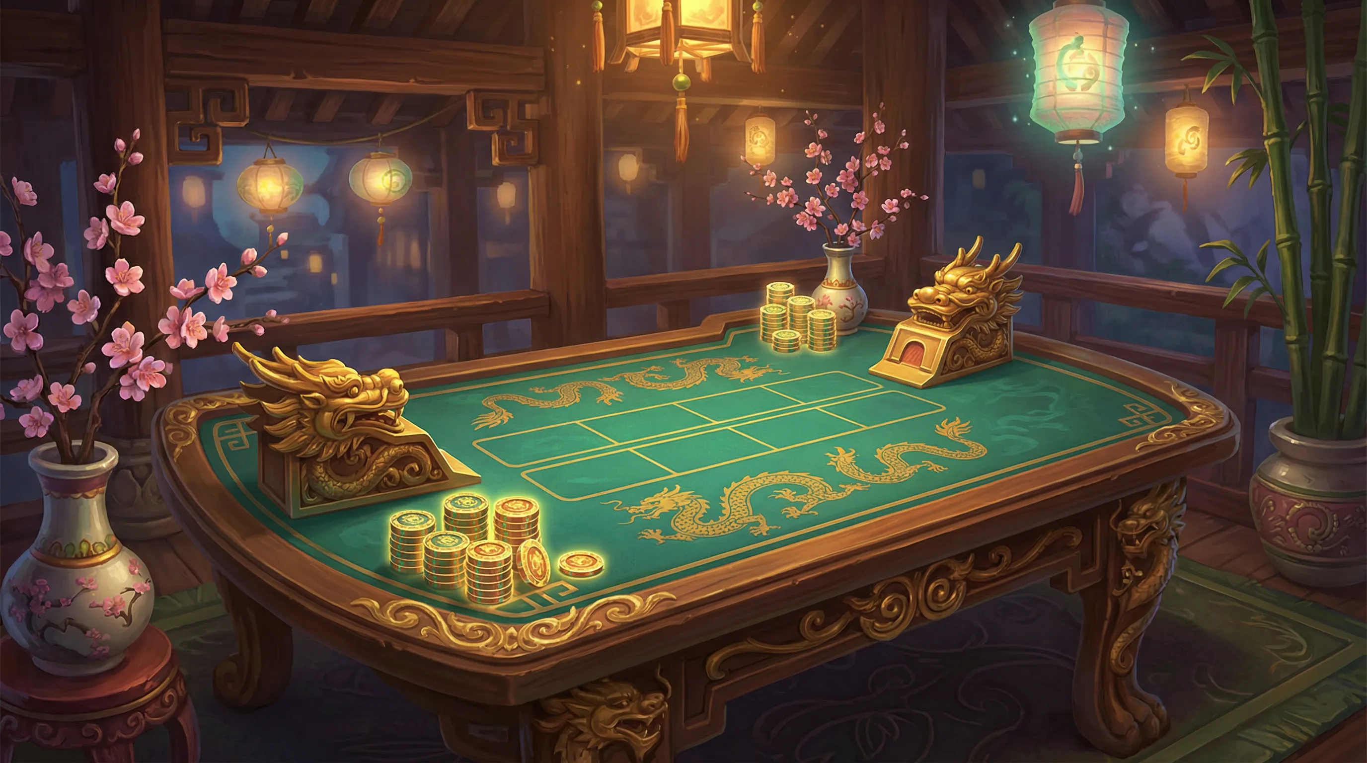 Mesa de bacará elegante no cassino online galerabet