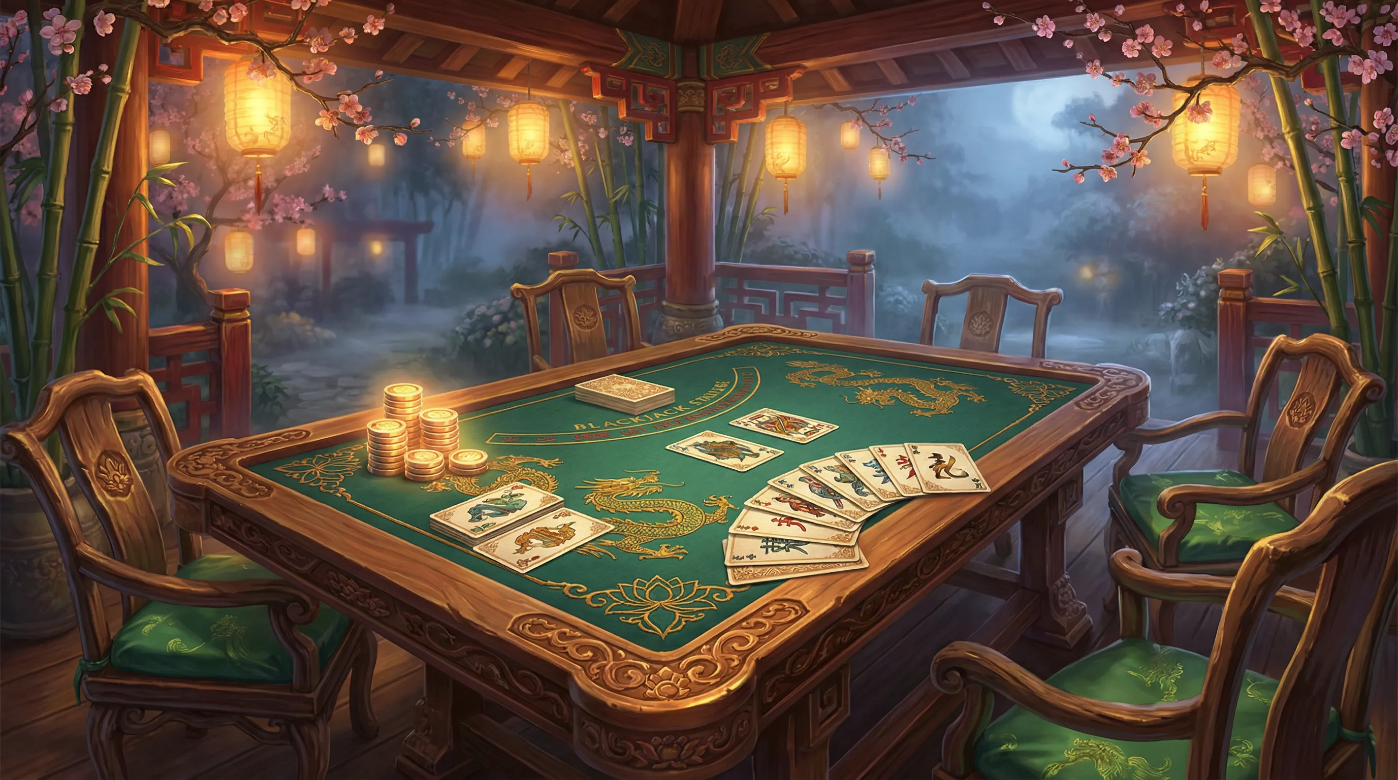 Mesa de blackjack 21 pontos no cassino galerabet